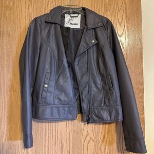 Gray leather jacket. Never worn